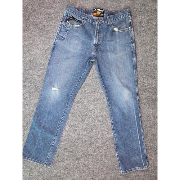 Ariat Other - Ariat Rebar M4 Straight Leg Jeans Mens 36x33 Blue Blackstone Low Rise